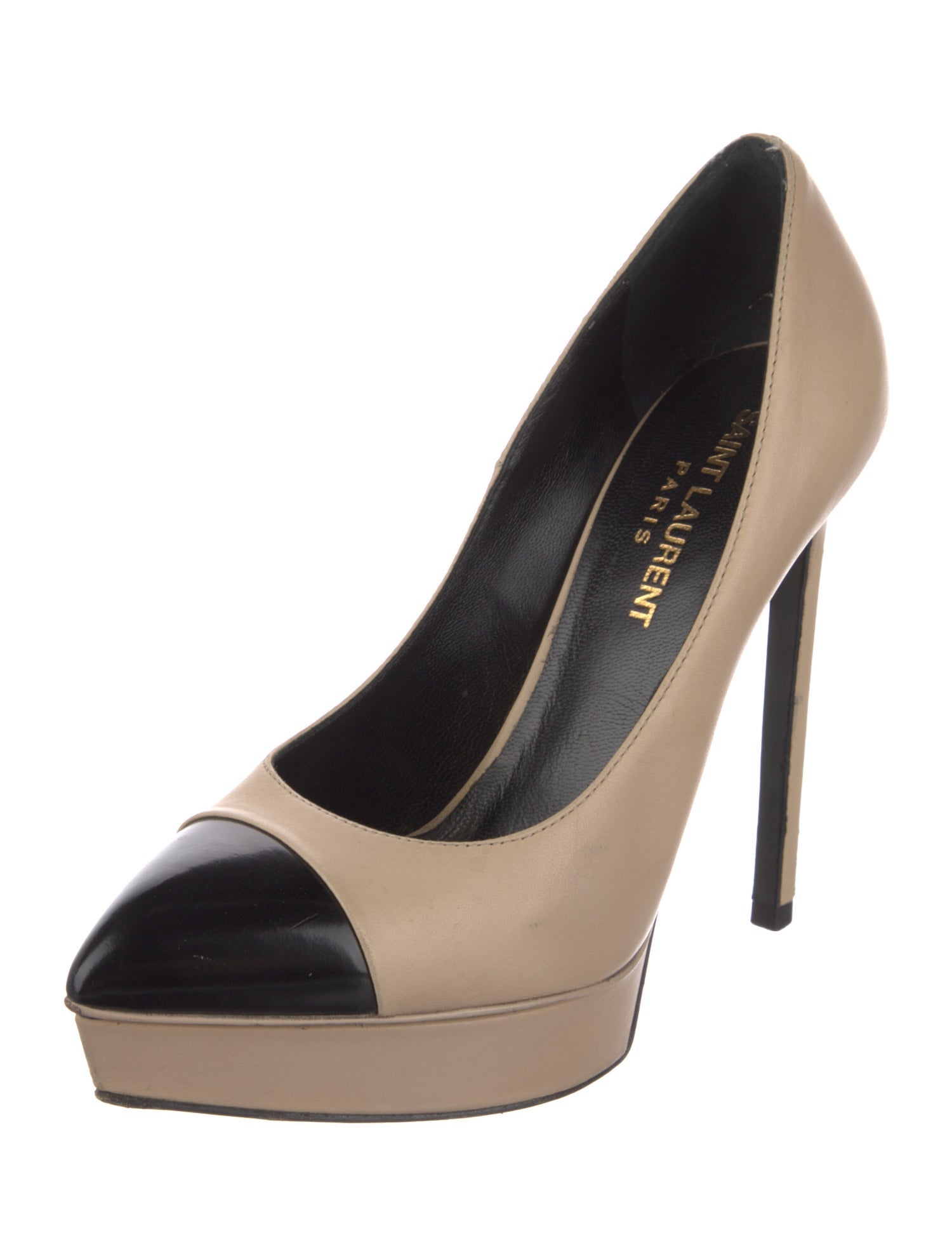 Schutz Leather Colorblock Pattern Pumps