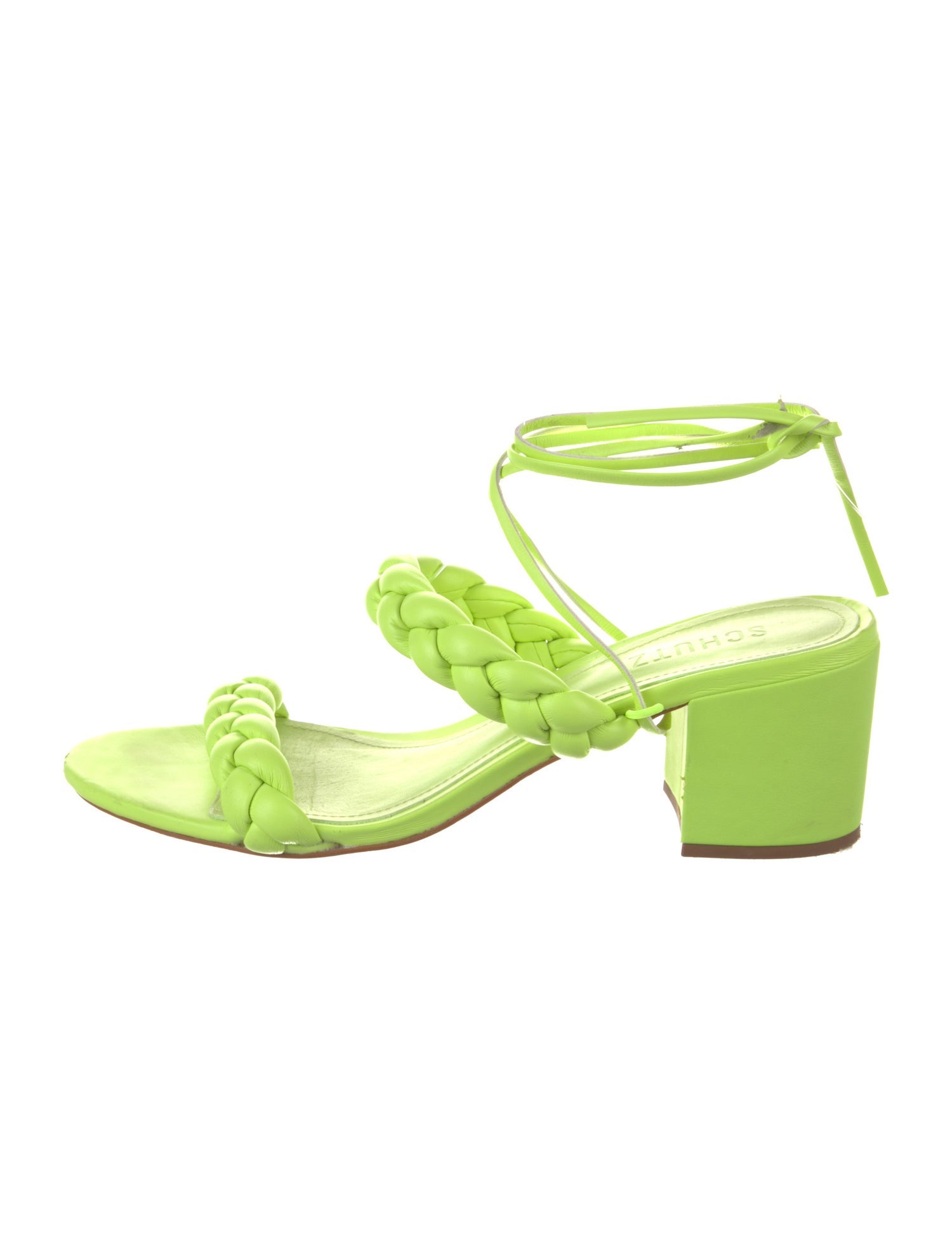 Schutz Leather Braided Accents Sandals