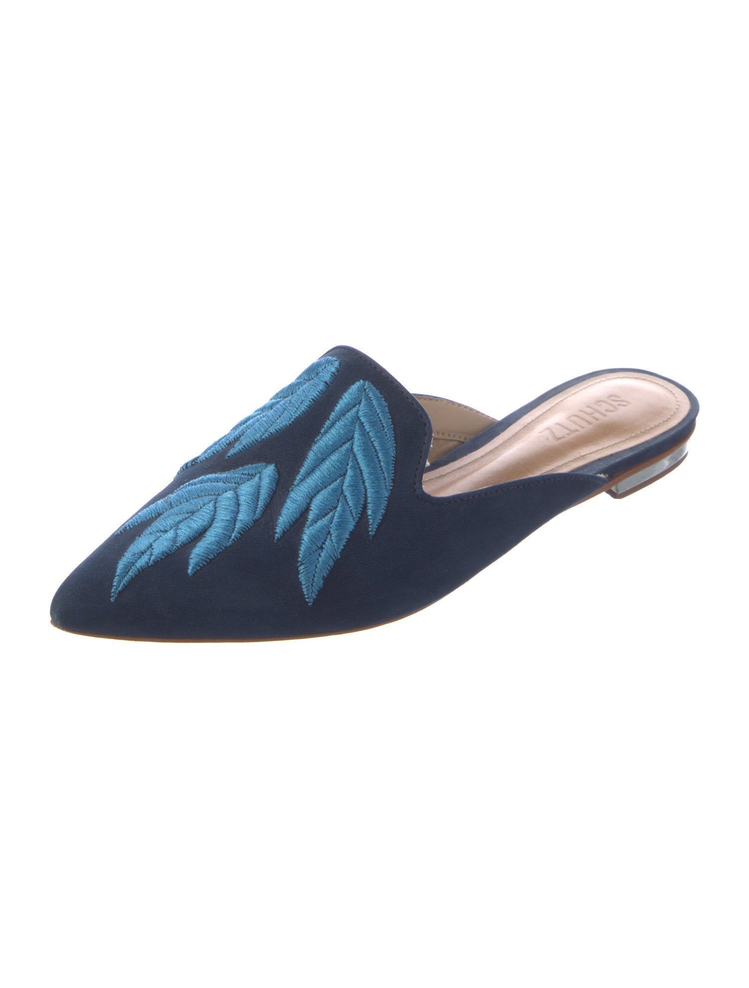 Schutz Suede Printed Mules