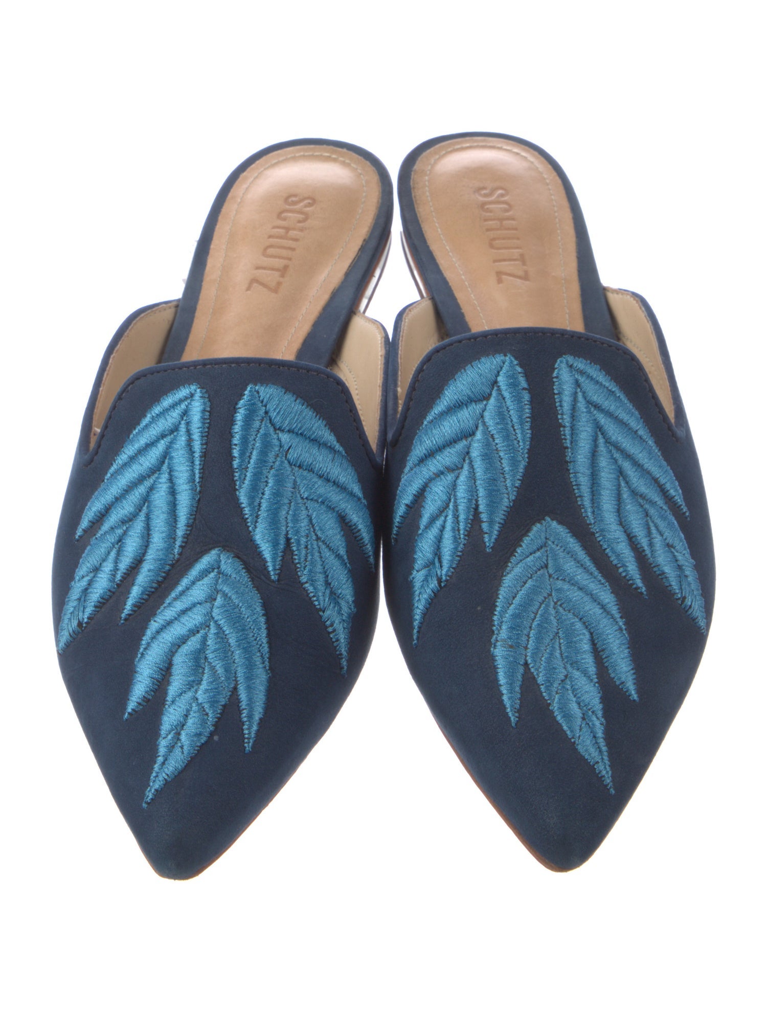 Schutz Suede Printed Mules