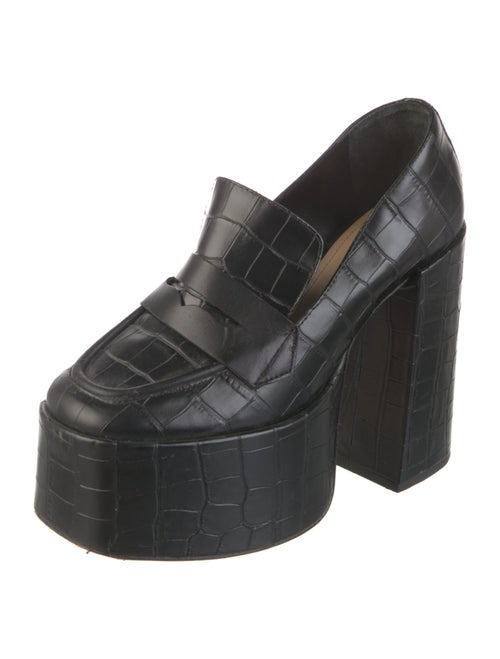 Schutz Embossed Leather Pumps