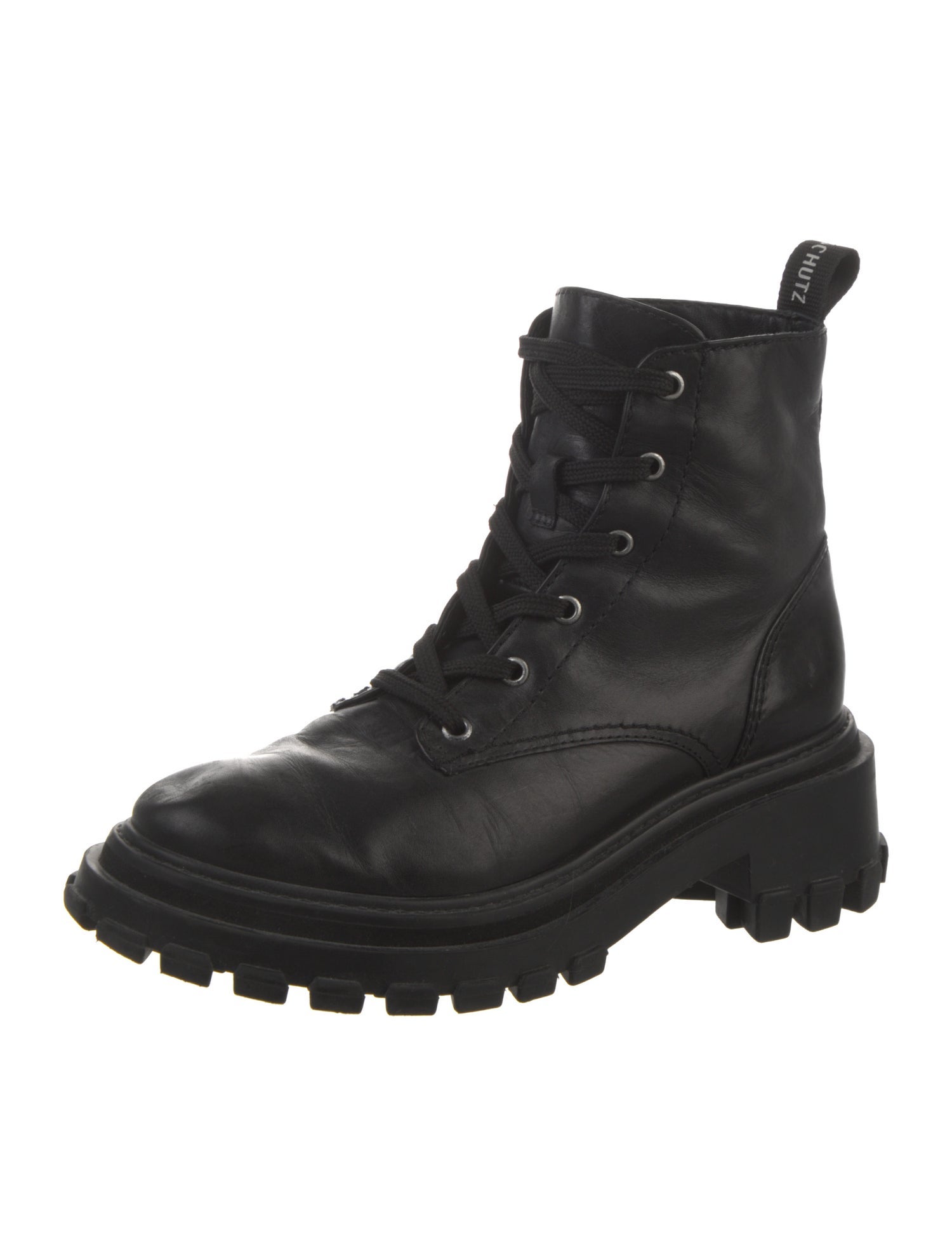 Schutz Leather Combat Boots