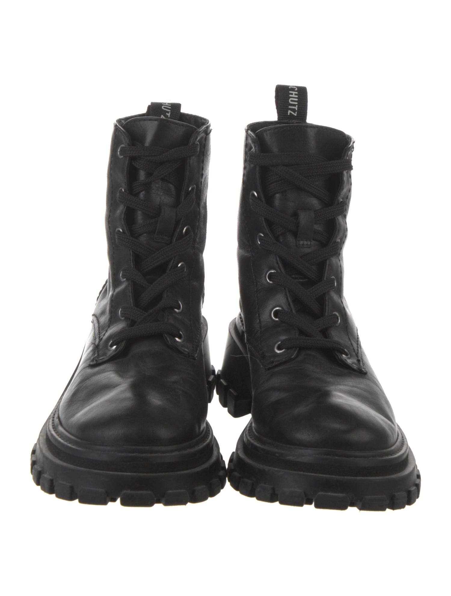 Schutz Leather Combat Boots