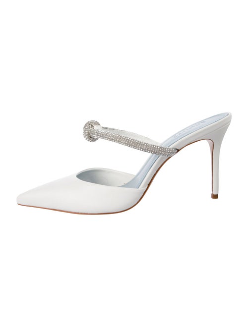 Schutz Leather Crystal Embellishments Mules