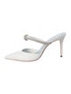 Schutz Leather Crystal Embellishments Mules