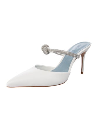 Schutz Leather Crystal Embellishments Mules