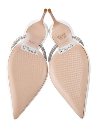Schutz Leather Crystal Embellishments Mules