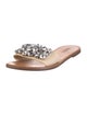 Schutz Leather Crystal Embellishments Slides