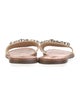 Schutz Leather Crystal Embellishments Slides