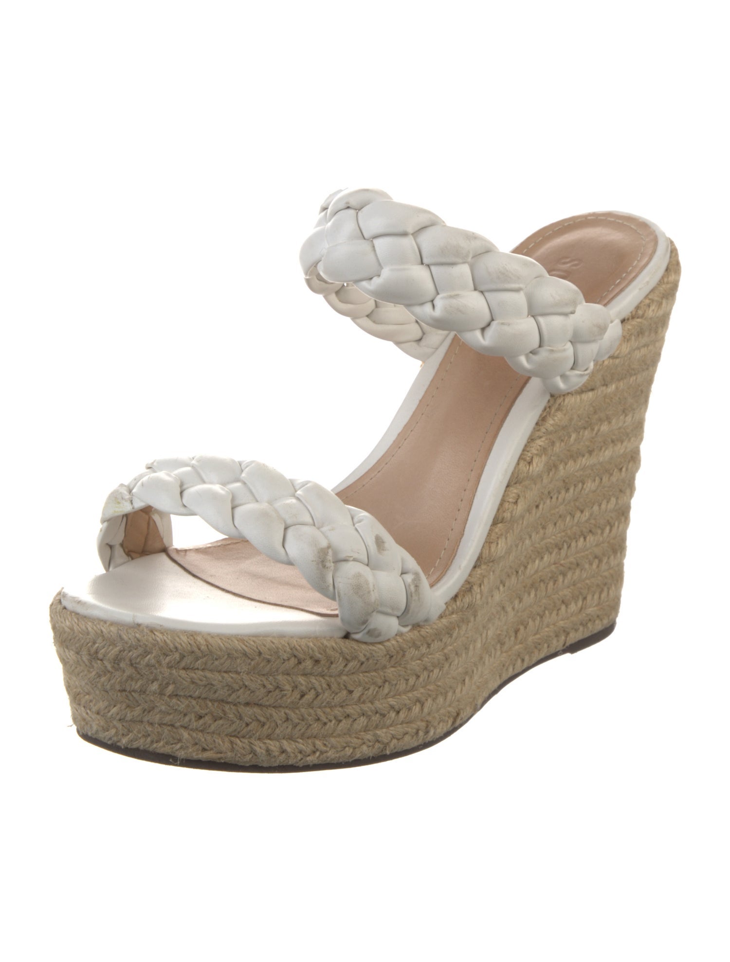 Schutz Leather Braided Accents Mules