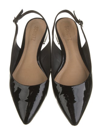 Schutz Patent Leather Slingback Flats