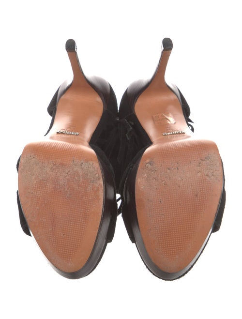 Schutz Suede Fringe Trim Accent Gladiator Sandals