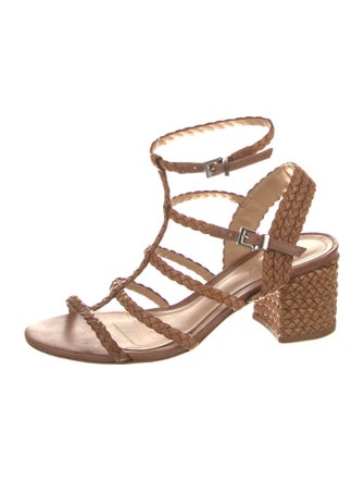 Schutz Leather Braided Accents Gladiator Sandals
