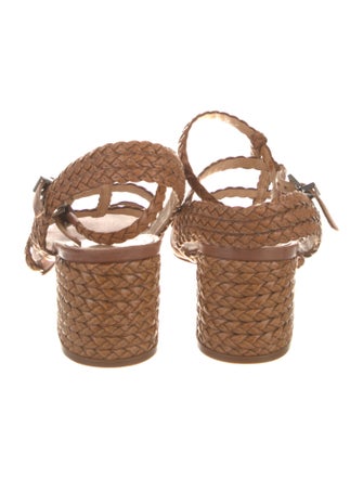 Schutz Leather Braided Accents Gladiator Sandals