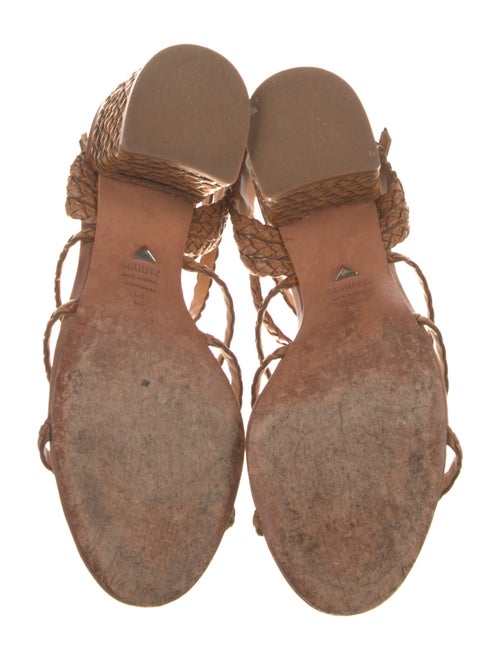 Schutz Leather Braided Accents Gladiator Sandals