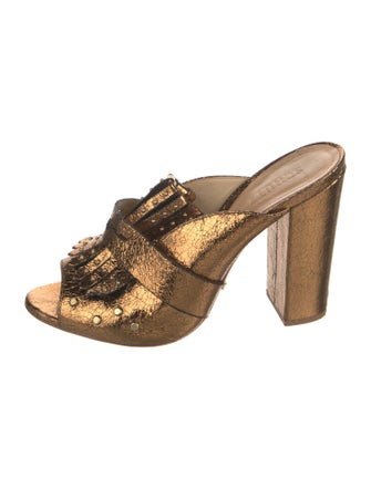 Schutz Leather Slides