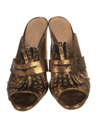 Schutz Leather Slides