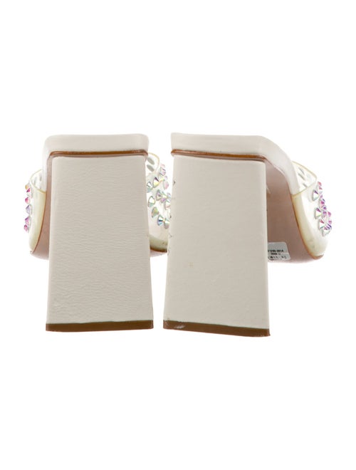 Schutz Leather Crystal Embellishments Slides