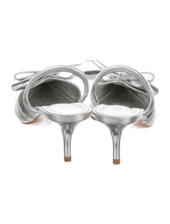 Schutz Leather Bow Accents Mules