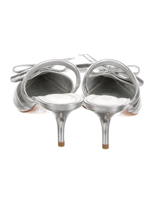 Schutz Leather Bow Accents Mules