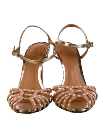Schutz Leather T-Strap Sandals