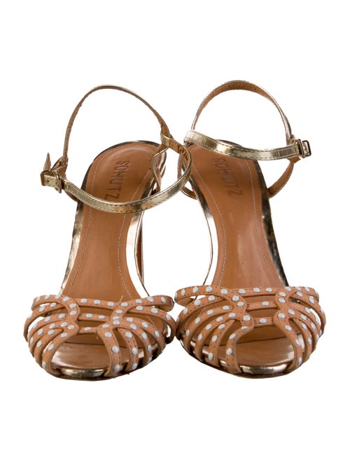 Schutz Leather T-Strap Sandals