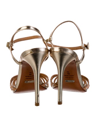 Schutz Leather T-Strap Sandals