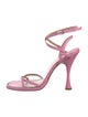 Schutz Leather Crystal Embellishments Sandals