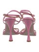 Schutz Leather Crystal Embellishments Sandals