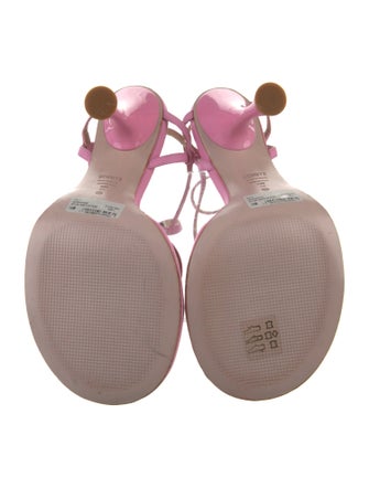 Schutz Leather Crystal Embellishments Sandals