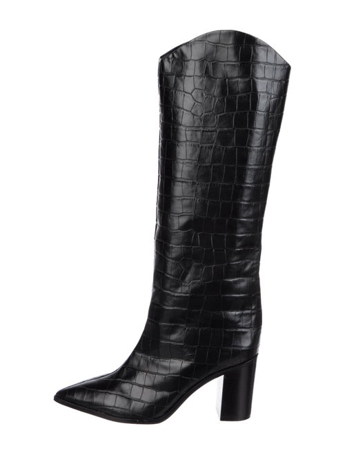 Schutz Embossed Leather Riding Boots