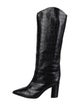 Schutz Embossed Leather Riding Boots