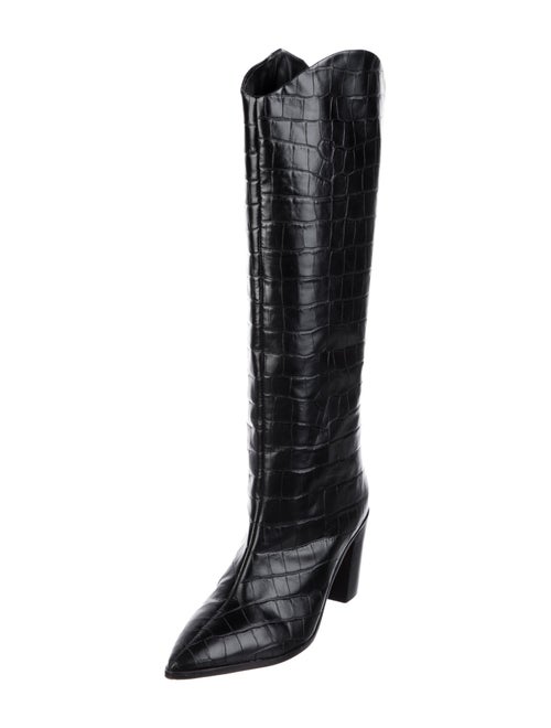 Schutz Embossed Leather Riding Boots