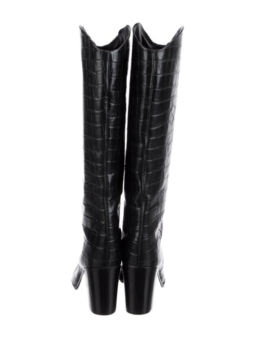Schutz Embossed Leather Riding Boots
