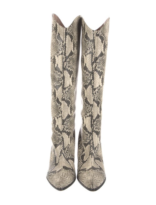 Schutz Leather Animal Print Western Boots