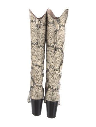 Schutz Leather Animal Print Western Boots