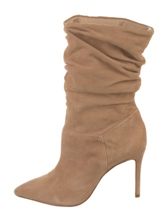 Schutz Suede Pleated Accents Slouch Boots