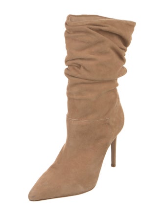 Schutz Suede Pleated Accents Slouch Boots