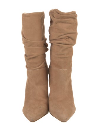 Schutz Suede Pleated Accents Slouch Boots