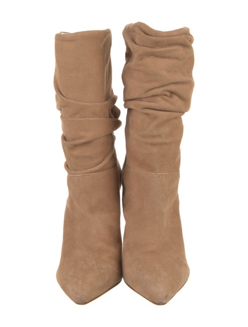 Schutz Suede Pleated Accents Slouch Boots