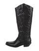 Schutz Leather Embroidered Accent Riding Boots