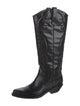 Schutz Leather Embroidered Accent Riding Boots