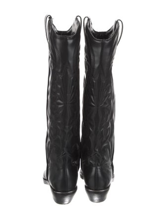 Schutz Leather Embroidered Accent Riding Boots