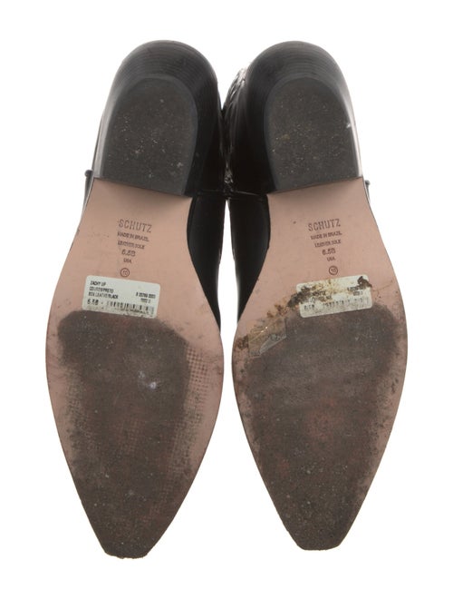 Schutz Leather Embroidered Accent Riding Boots