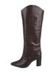 Schutz Embossed Leather Riding Boots
