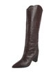 Schutz Embossed Leather Riding Boots