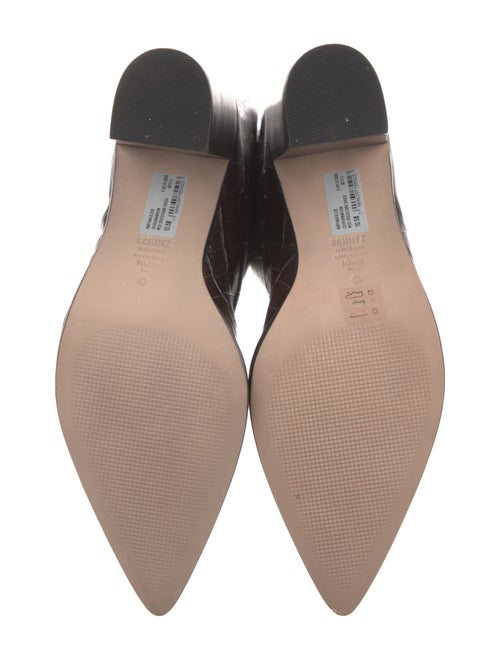 Schutz Embossed Leather Riding Boots