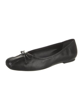 Schutz Leather Bow Accents Ballet Flats