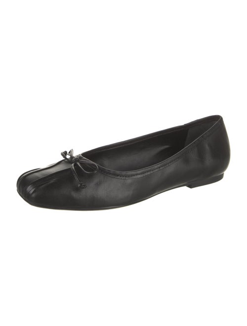Schutz Leather Bow Accents Ballet Flats