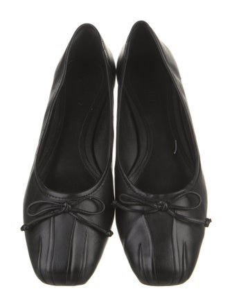 Schutz Leather Bow Accents Ballet Flats